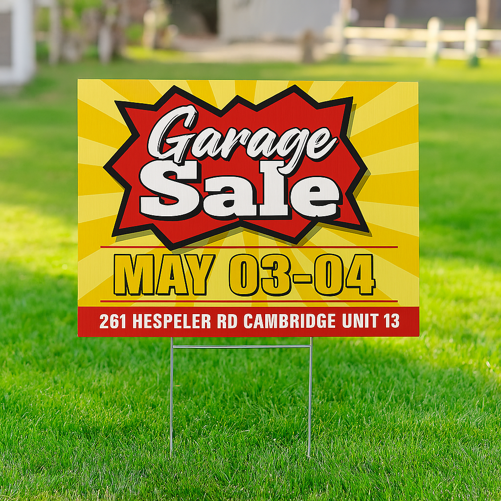 Photo of Coroplast Signs – 12"x18" – Printed 1 side – YES