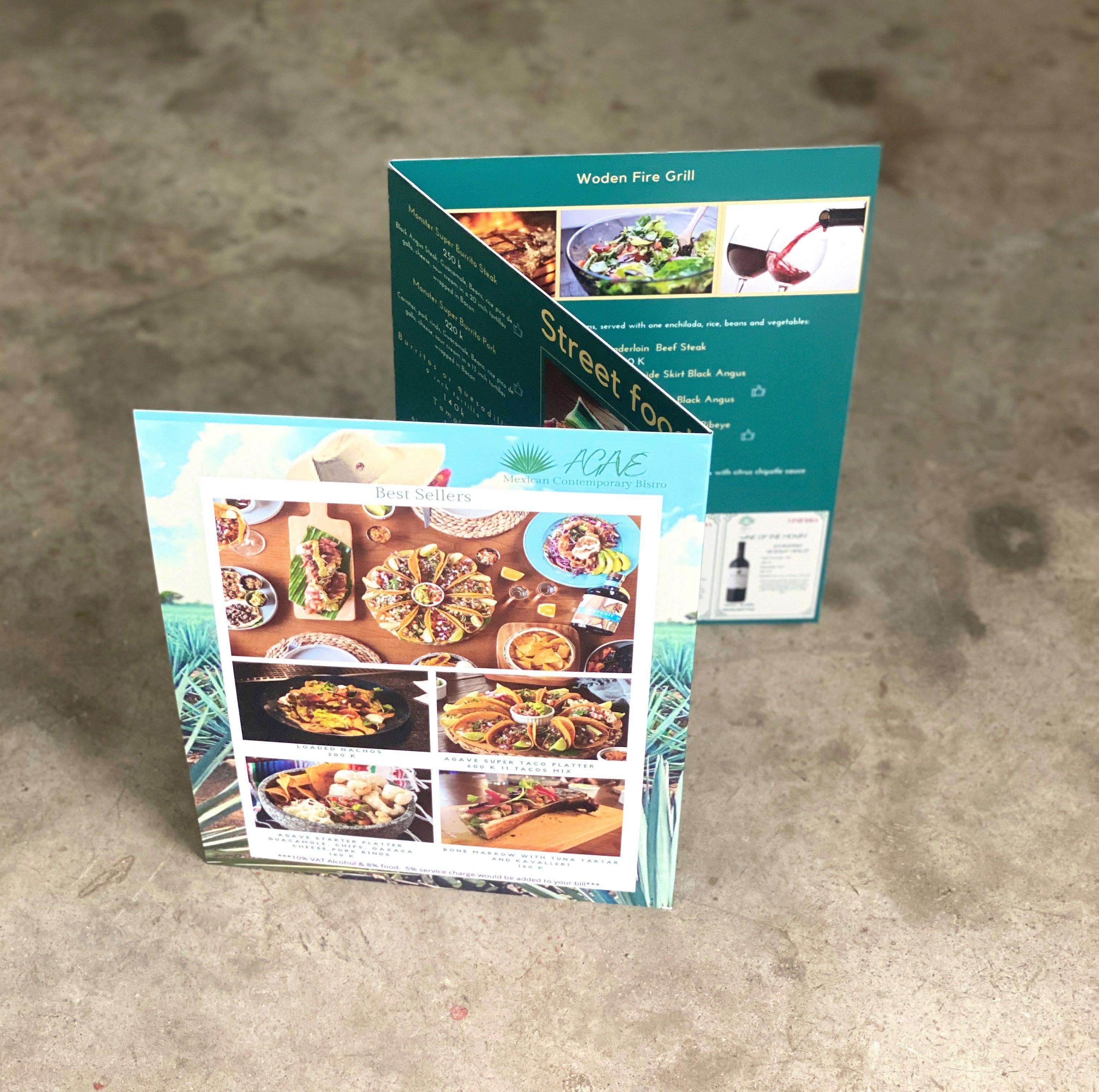 Water Proof menu - zigzag fold - Arrow Print Canada