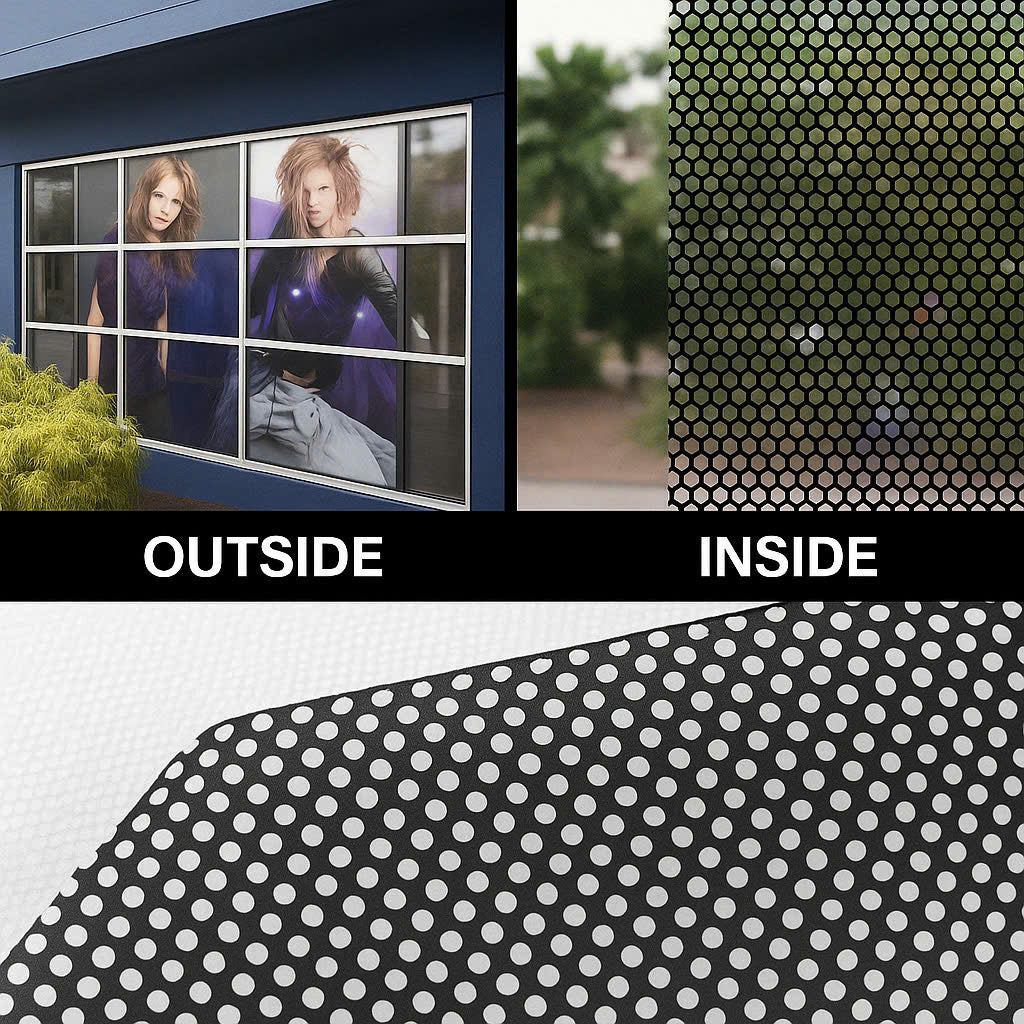 Photo of Custom size pls email us – Perforated Vinyl printed 1 side – 5-7 Business days