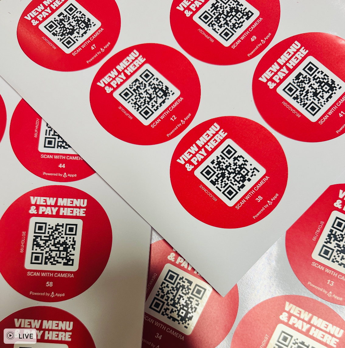 Photo of QR Code Menu & Payment Stickers – Custom Round Labels – 2"x2" – Circle