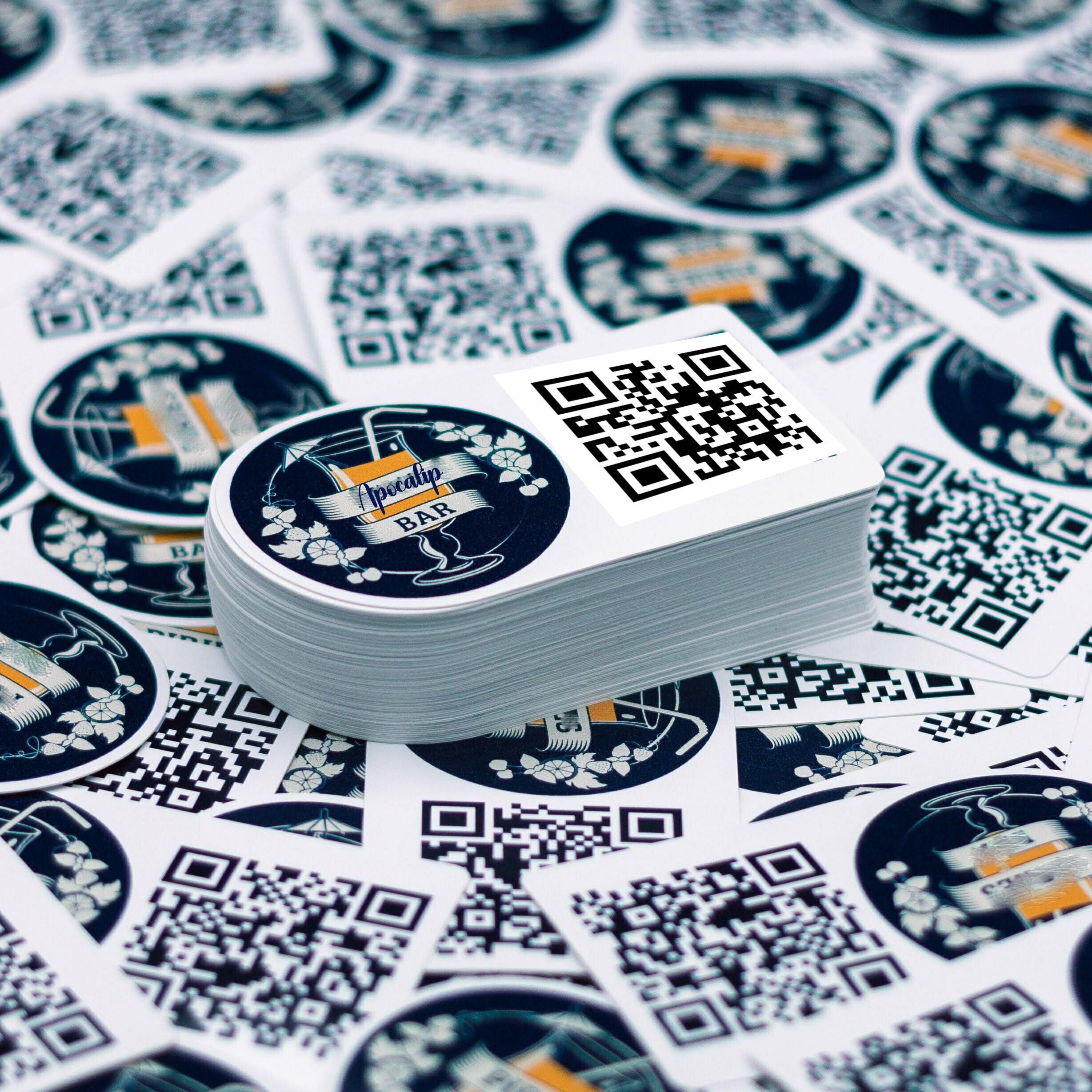 Photo of QR Code Stickers - Custom – 3"x2" ((9 labels per sheet 8.5"x11") – Vinyl label – 1 sheet