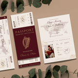 Passport Wedding Invitation - Arrow Print Canada