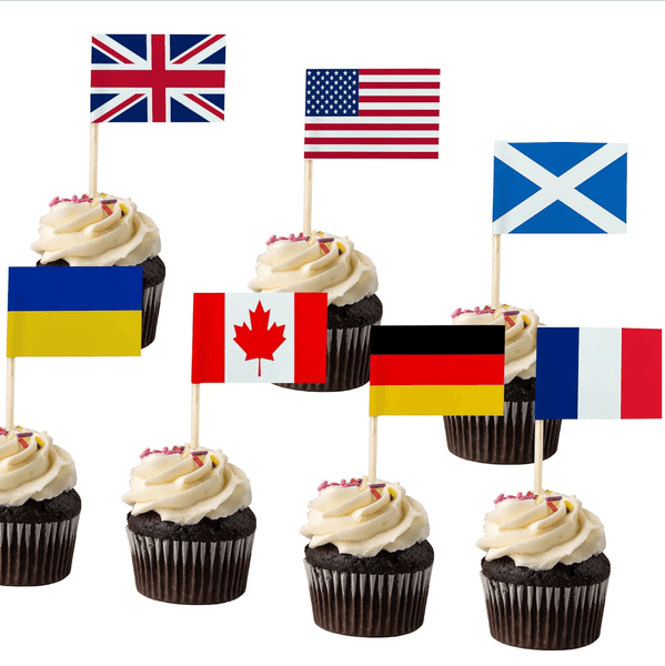 100-Pack Canada Flag Cake Toppers & Cupcake Picks - Canadian Party Decorations For Cakes, Ice Cream & More