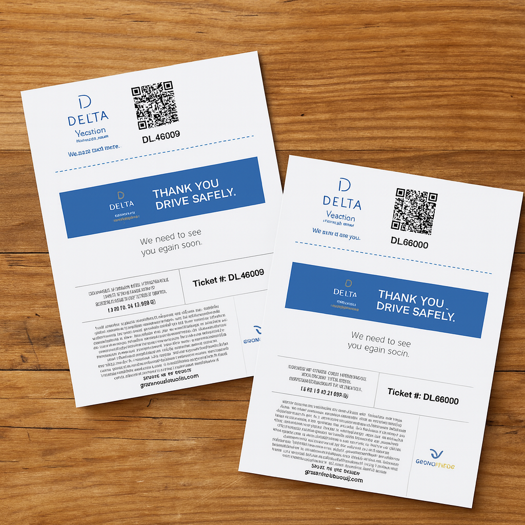 Photo of Variable Data & Numbered Ticket Printing โ 4"x6" โ 65lb cardstock โ 100