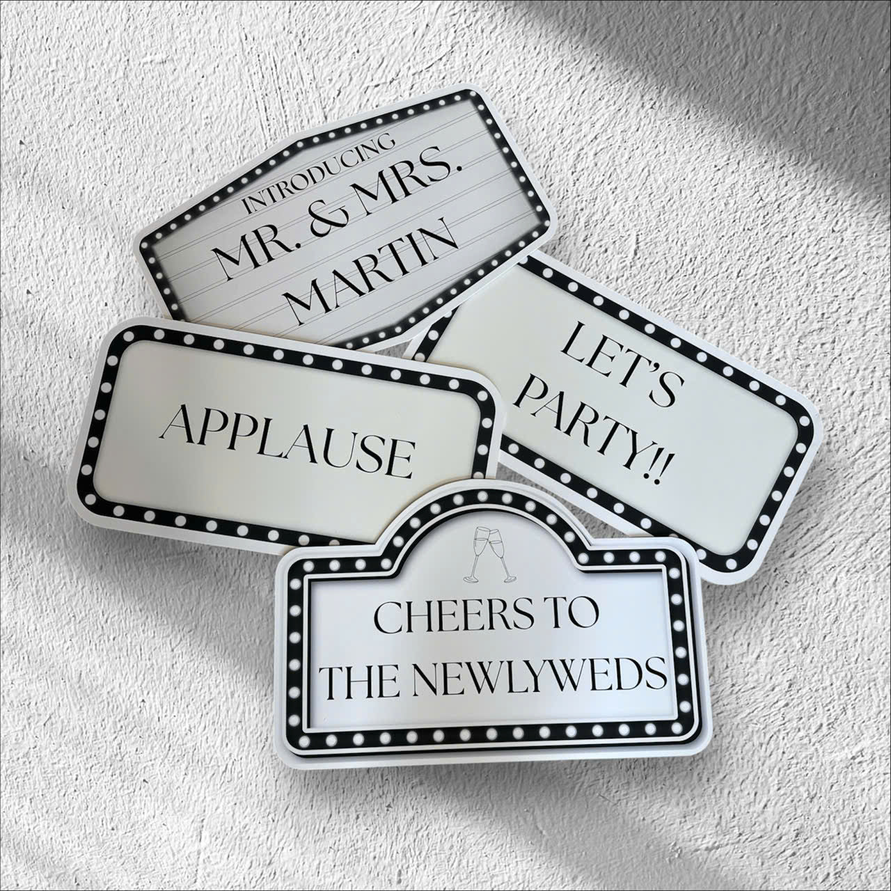 Photo of Custom Foamcore Die-Cut Wedding & Party Signs – 12"x8"