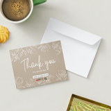 Photo of Thank you card-Custom printing with logo on the cardstock paper – Package of 100 - size 3.5"x3.7" – Cardstock 100lb…