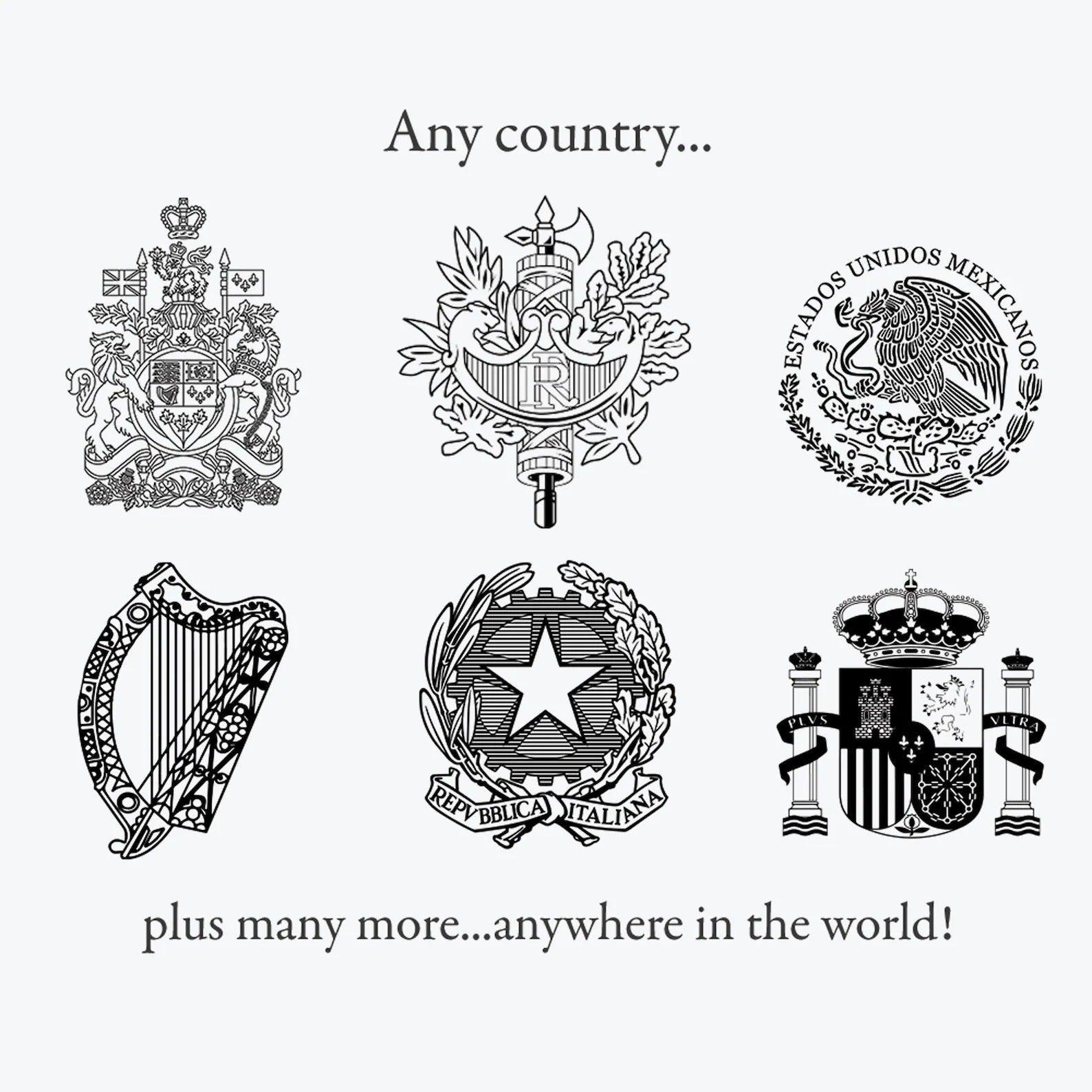 Passport Wedding Invitation - Arrow Print Canada