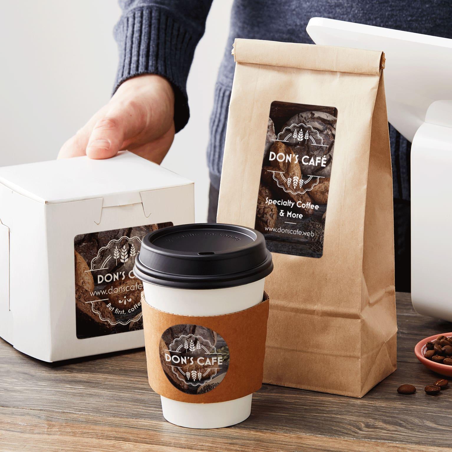 Photo of Custom Coffee Labels – High-Quality, Flexible Quantity – 2" x 3" (Small label – fits 4oz bag) – Glossy – 100
