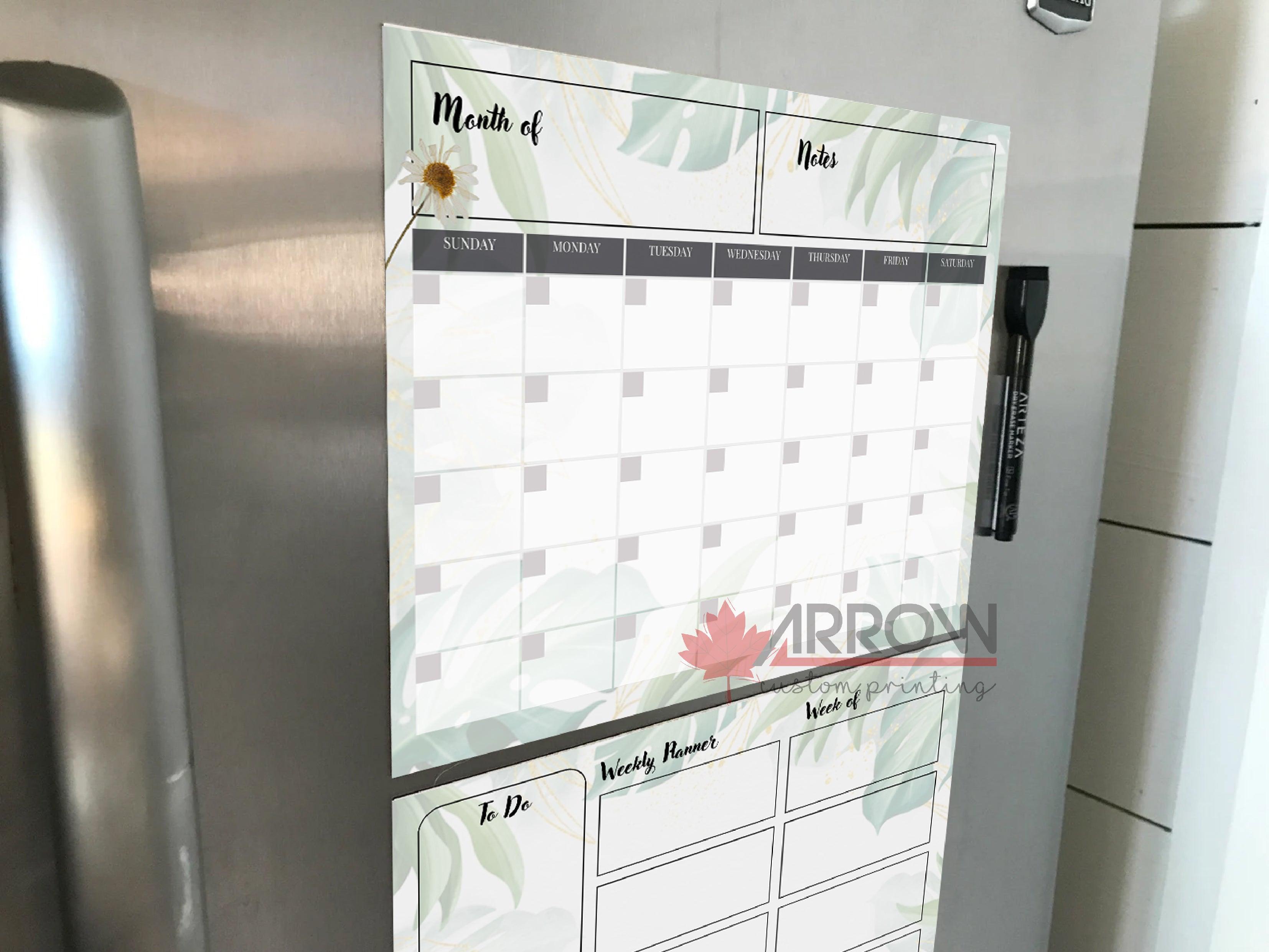 Photo of Magnetic Dry Erase Botanical Monthly Calendar – Reusable Fridge Planner, Magnetic Organizer – Calendar Only