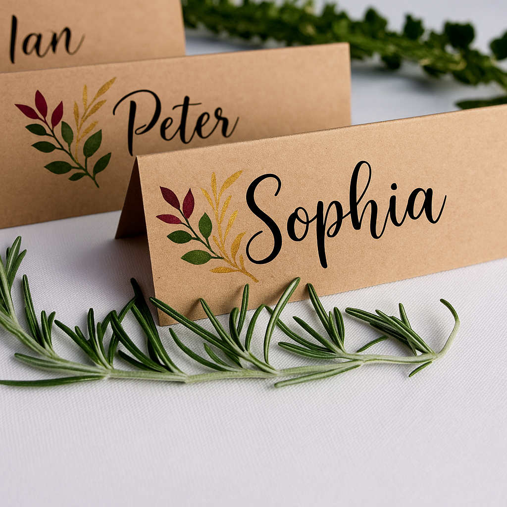 Photo of Wedding Place Cards – 50 Pack (2 x 3.5") – 2 x 3.5 inches (when folded) – Pack of 50 – White