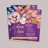 Photo of Flyer Printing for Nail and Spa Shops – 8.5"x11" – Single side – Half fold
