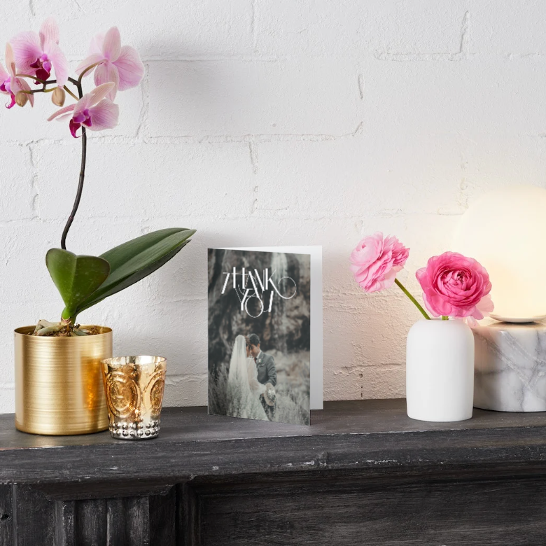 Photo of Custom Wedding Fold Cards – 4"x6" – 10 – White