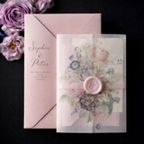 Custom Wedding Invitation Set | Floral Vellum Invitation | Personalized Wedding Invite