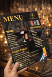 Custom PVC  Menu 1mm thickness