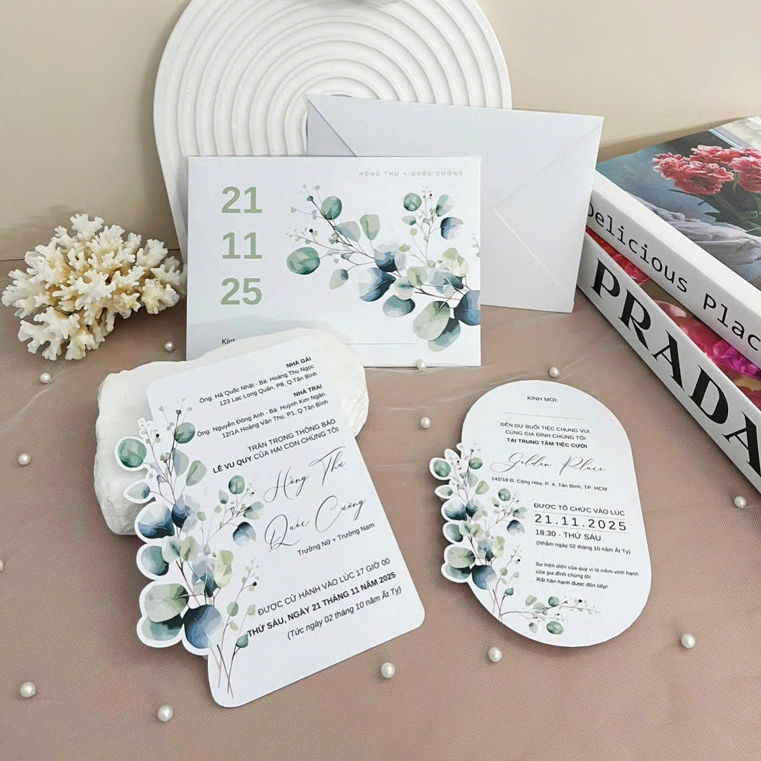 Modern Wedding Invitation Set | Folded Booklet Invitation | Custom Printed Wedding Invite