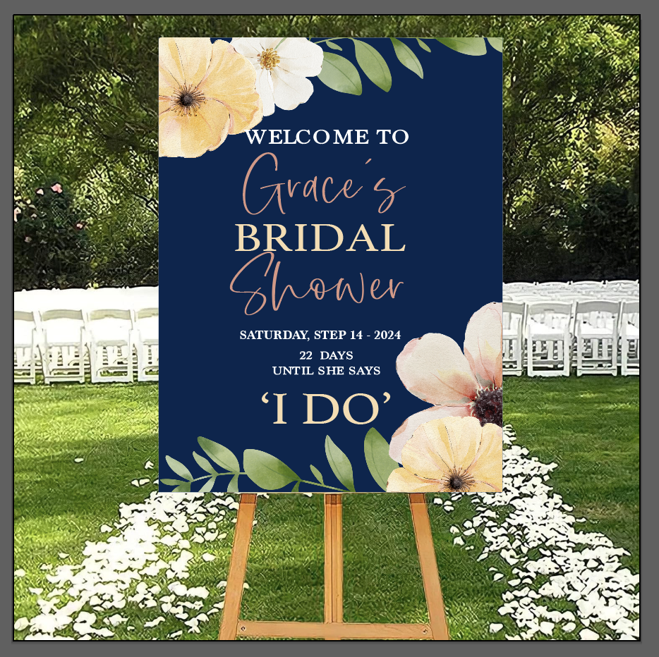 Custom Bridal Shower Welcome Sign