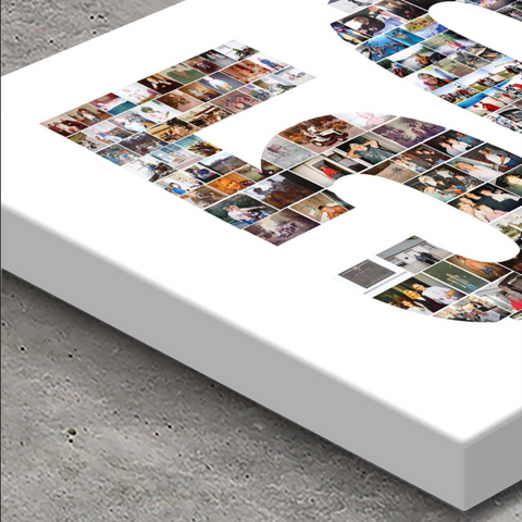 Personalized Birthday Number Collage Print – 40th, 45th, 50th Milestone Gift Idea