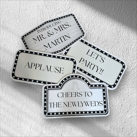 Photo of Custom Foamcore Die-Cut Wedding & Party Signs – 12"x8"