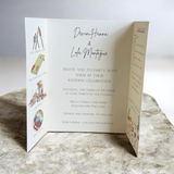 Custom Folded Wedding Menu Card – 5" x 7" Closed
