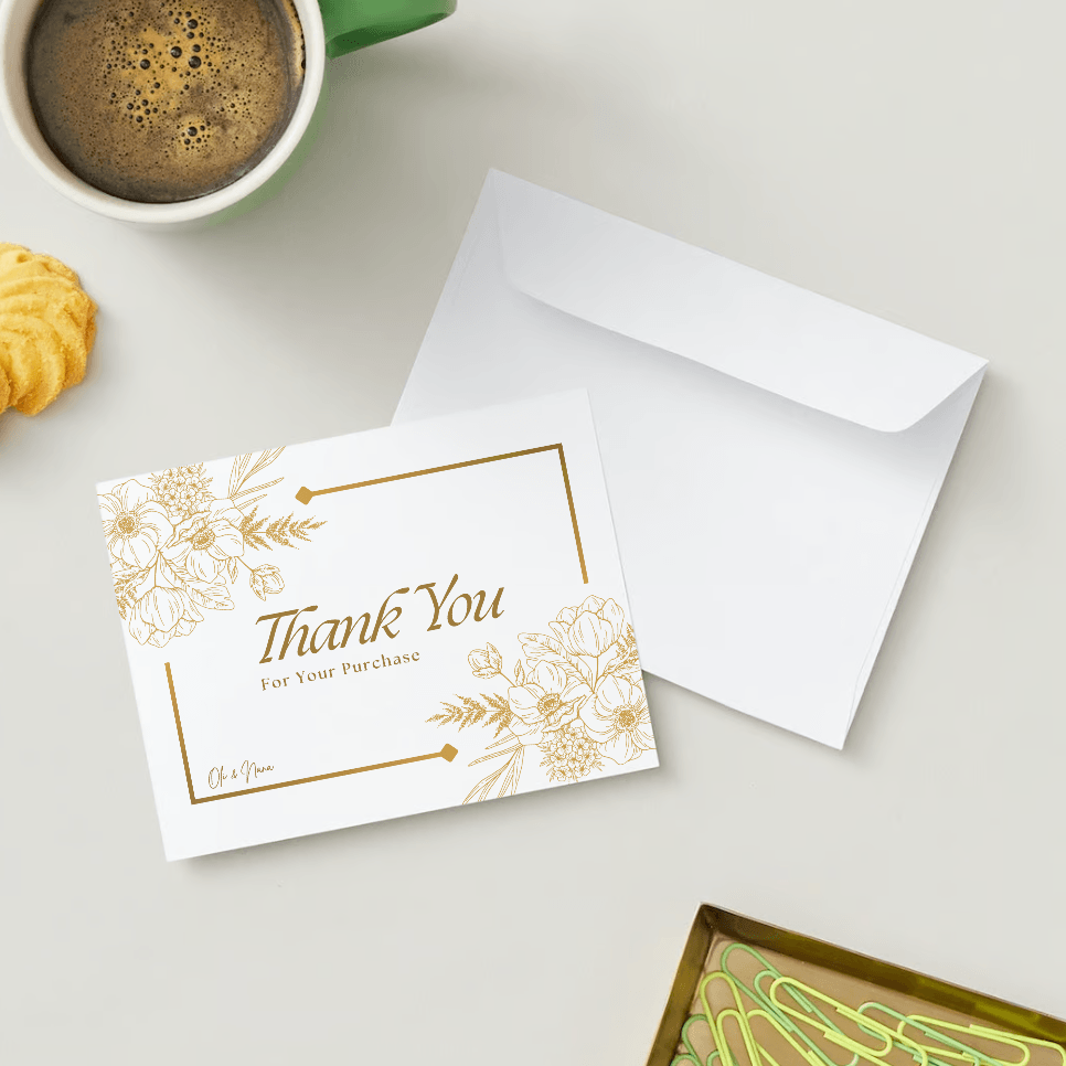 Thank you card-Custom printing with logo on the cardstock paper