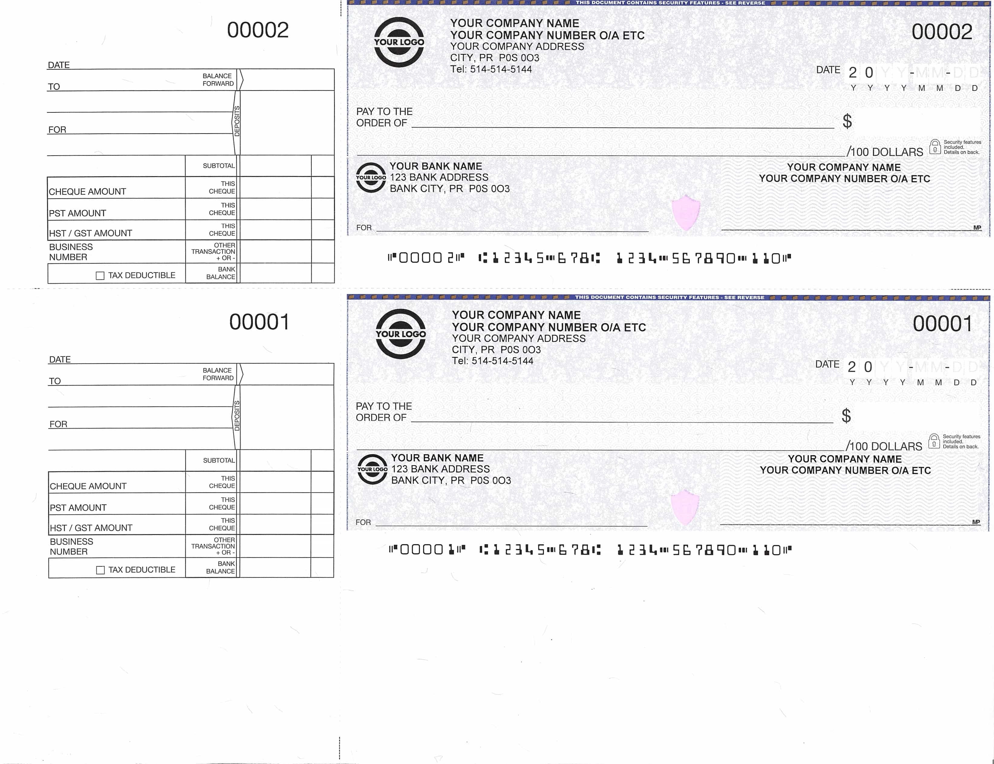 Business Manual Cheques – Handwritten Cheques