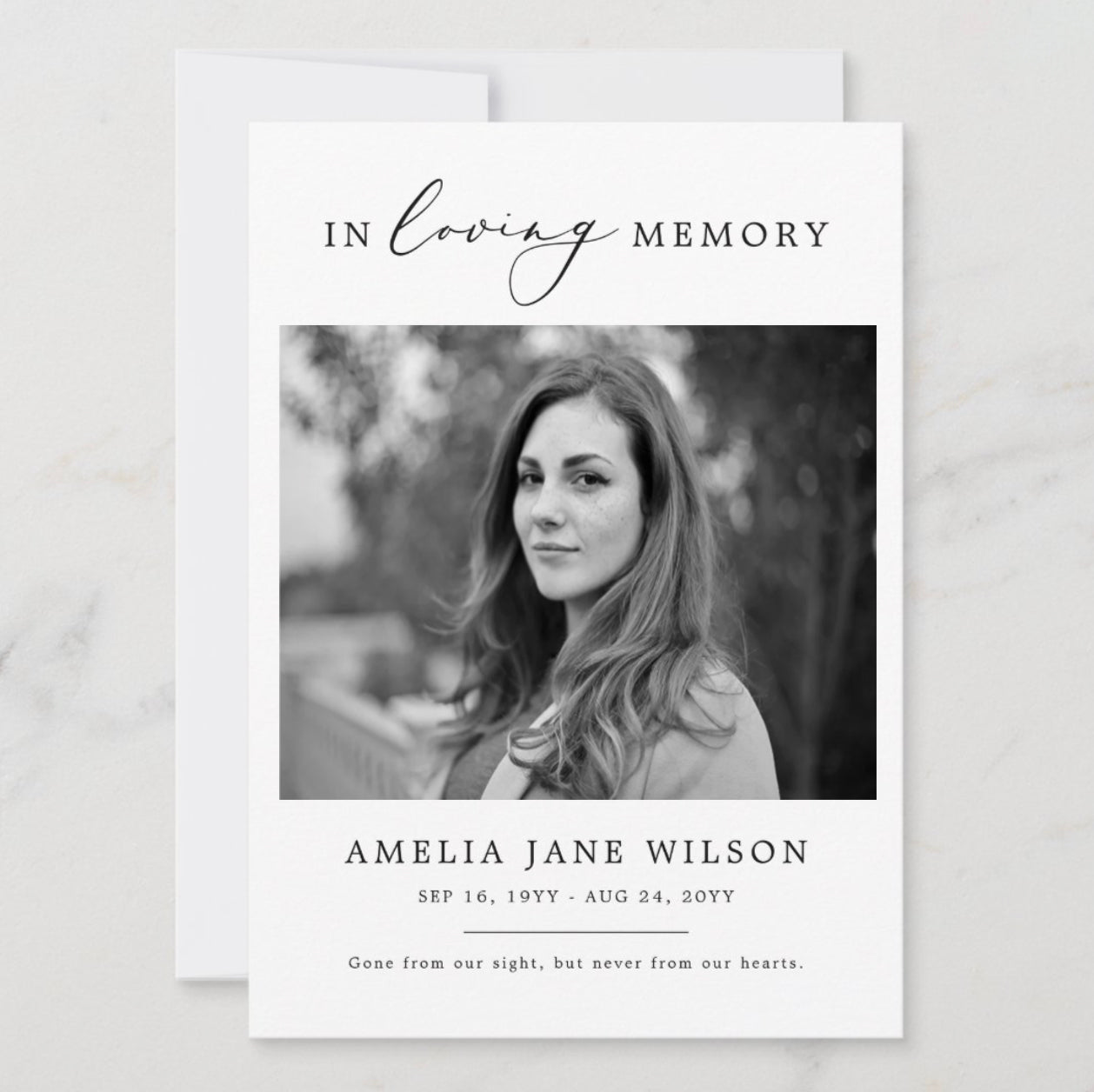 In Loving Memory Card – Custom Printed