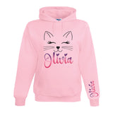 Cute Cat Custom Name Hoodie