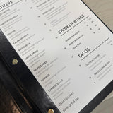 Custom Restaurant Logo Embossed - Premium PU Leather Menu Covers
