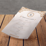 Custom laminated restaurant menus with 5mil laminate for water resistance and easy cleaning, printed on thick card stock paper for a premium look and feel. Contact Arrow Print at print@arrowprint.ca to create high-quality, durable menus that enhance your restaurant's brand.