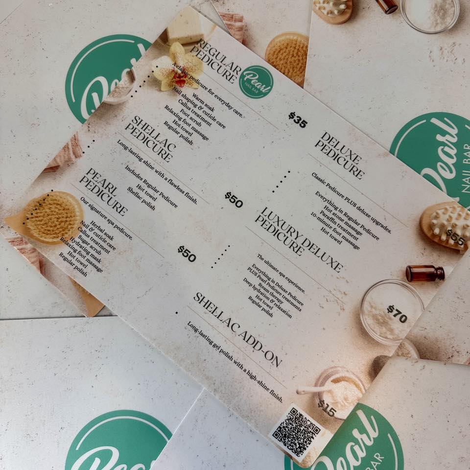 Custom PVC  Menu 1mm thickness