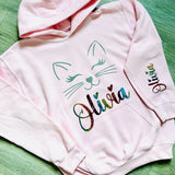 Cute Cat Custom Name Hoodie